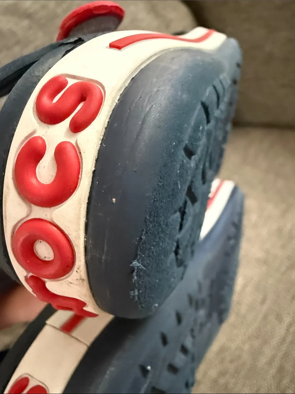 Crocs Crocband Toddler Boy Sandals Navy Red 13 C Used